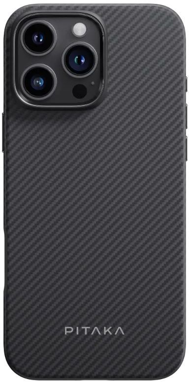 Чохол-накладка Pitaka Military-Grade Protective Case Classic Twill 600D Black/Grey for iPhone 16 Pro